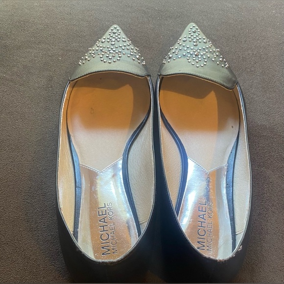 Michael Kors Black Flats with Silver Accents - Picture 4 of 7